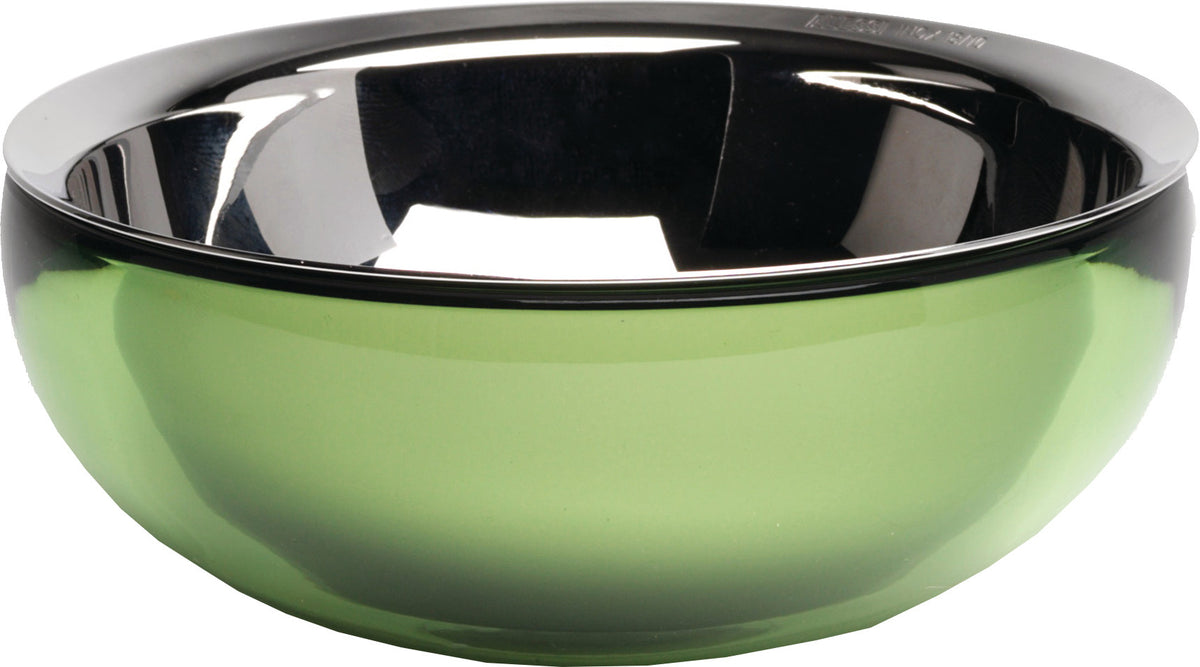 Alessi LOVE kleine schaal, rvs met groene thermoplastieke laag, diameter 12 cm