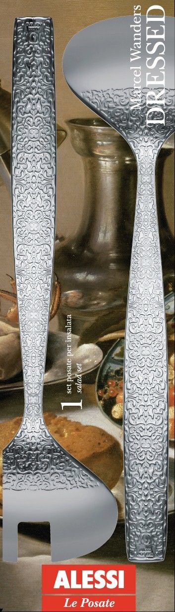 Alessi Dressed saladebestek van Marcel Wanders met reliëf, in geschenkverpakking