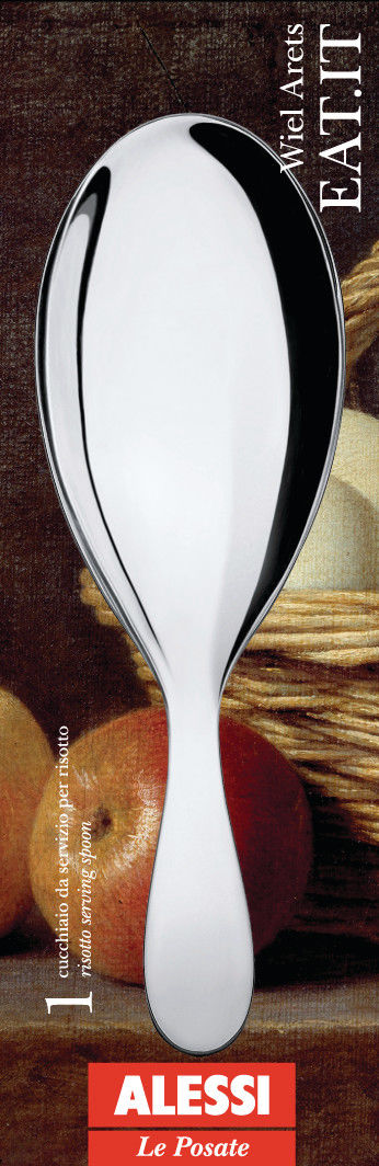 Alessi Eat.it serveerlepel voor risotto met grote kom, ontwerp Wiel Arets