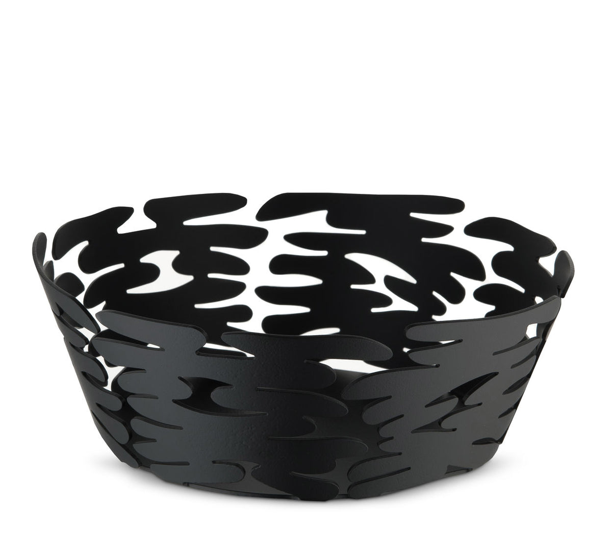 Alessi Barket laag broodmand in zwart, doorsnede 18 cm, ontwerp Michel Boucquillon