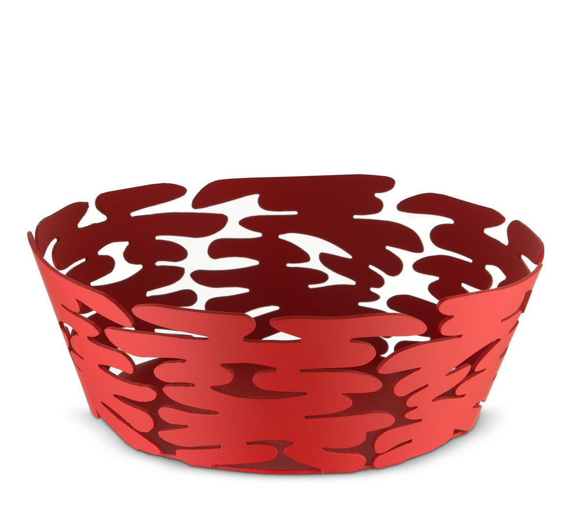 Alessi Barket broodmand, laag model in rood, doorsnede 18 cm