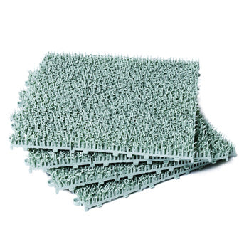 Shiba doormat tiles in green, stacked with visible connection system