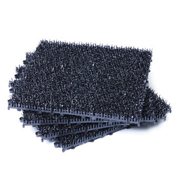Shiba doormat tile by Tidy in black, with round bristles
