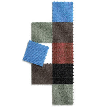 Shiba deurmat tegels van Tidy in blauw, groen, bruin, rood en zwart