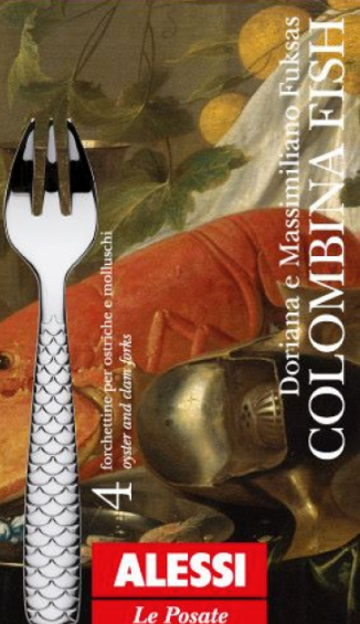 Alessi Colombina vork uit de serie, verpakking met vier stuks