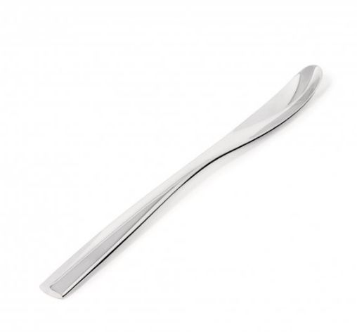 Alessi Dressed latte macchiato lepel, bestek in glanzend rvs, ontwerp Marcel Wanders