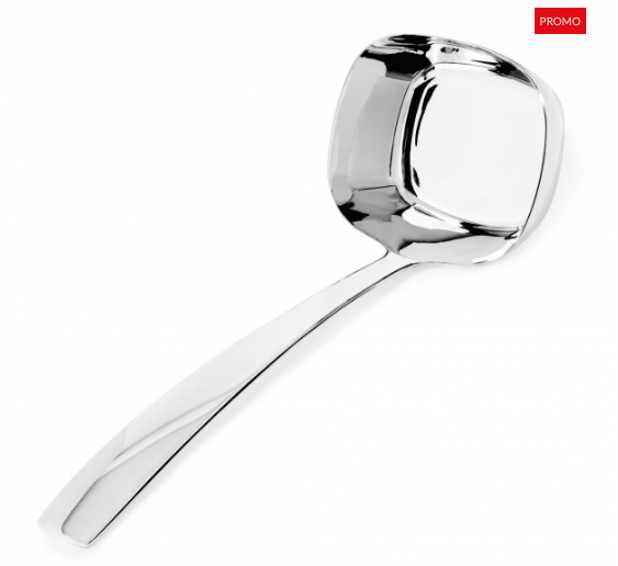 Alessi Dressed pollepel van Marcel Wanders, roestvrij staal met reliëf aan de achterzijde