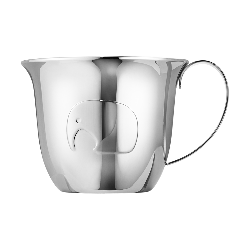 Georg Jensen Elephant kop met hengsel, roestvrijstaal met olifant-reliëf, 5,5 cm hoog