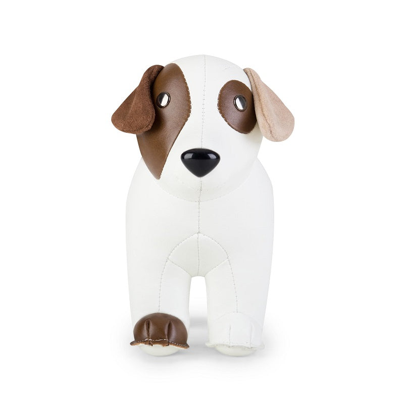 Zuny boekensteun als Russell Terrier, kunstleder, vooraanzicht