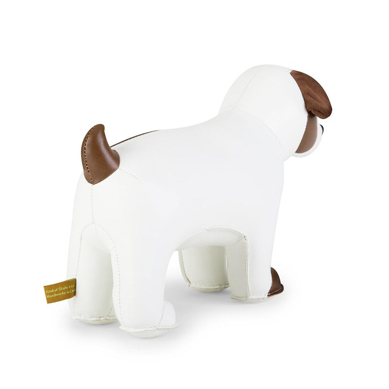 Zuny boekensteun als Russell Terrier, kunstleder, achteraanzicht
