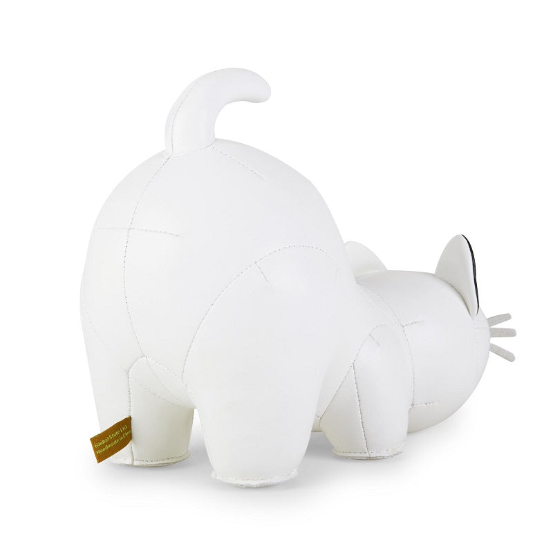 Zuny witte kat van kunstleder, achteraanzicht