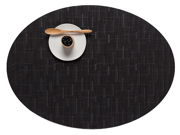 Chilewich Ovale placemat, dark brown, woven bamboo texture