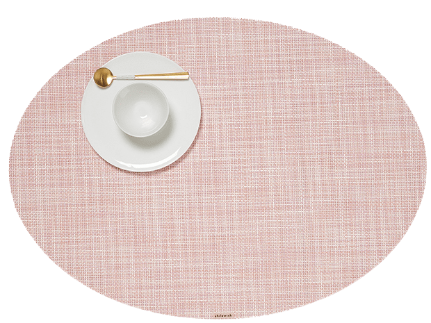 Chilewich ovale placemat Mini Basketweave in blush, 36 x 49 cm
