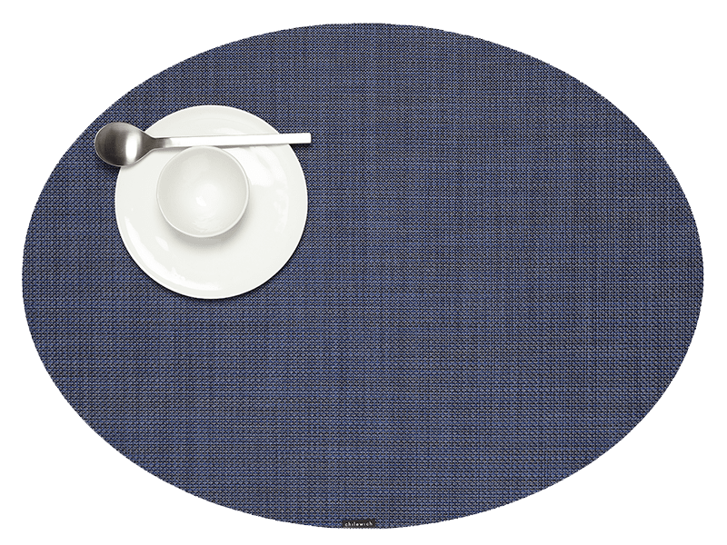 Chilewich placemat ovale in indigo, mini basketweave texture