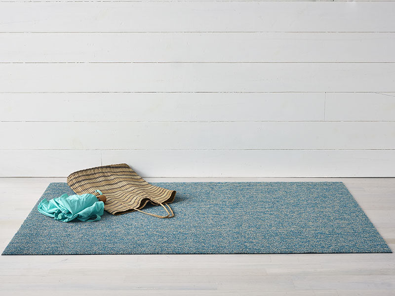 Chilewich Heathered Aqua deurmat van Sandy Chilewich, blauwgroen getuft, 46 x 71 cm
