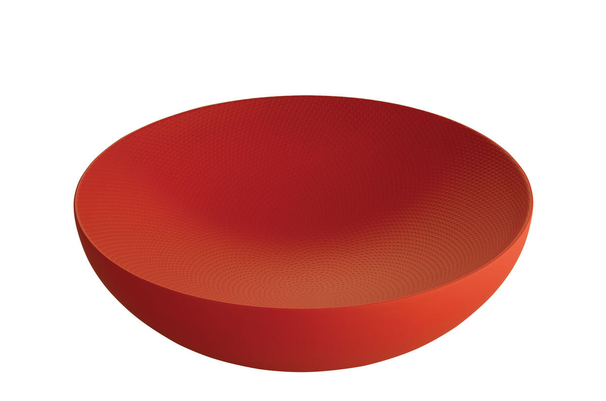 Alessi Double 25 Extra Ordinary, nieuwe rode schaal met bolletjesrelief, diameter 25 cm