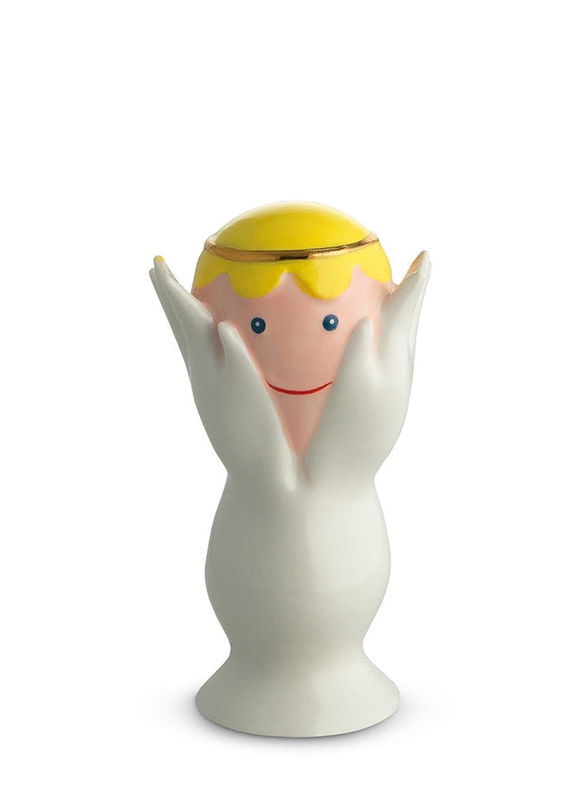 Alessi Angelo Miracolo figurine from nativity scene series, white with yellow hair