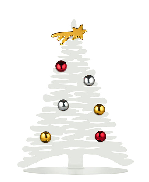 Alessi Bark 30 W boom, witte kerstboom met 7 magneetjes en ster