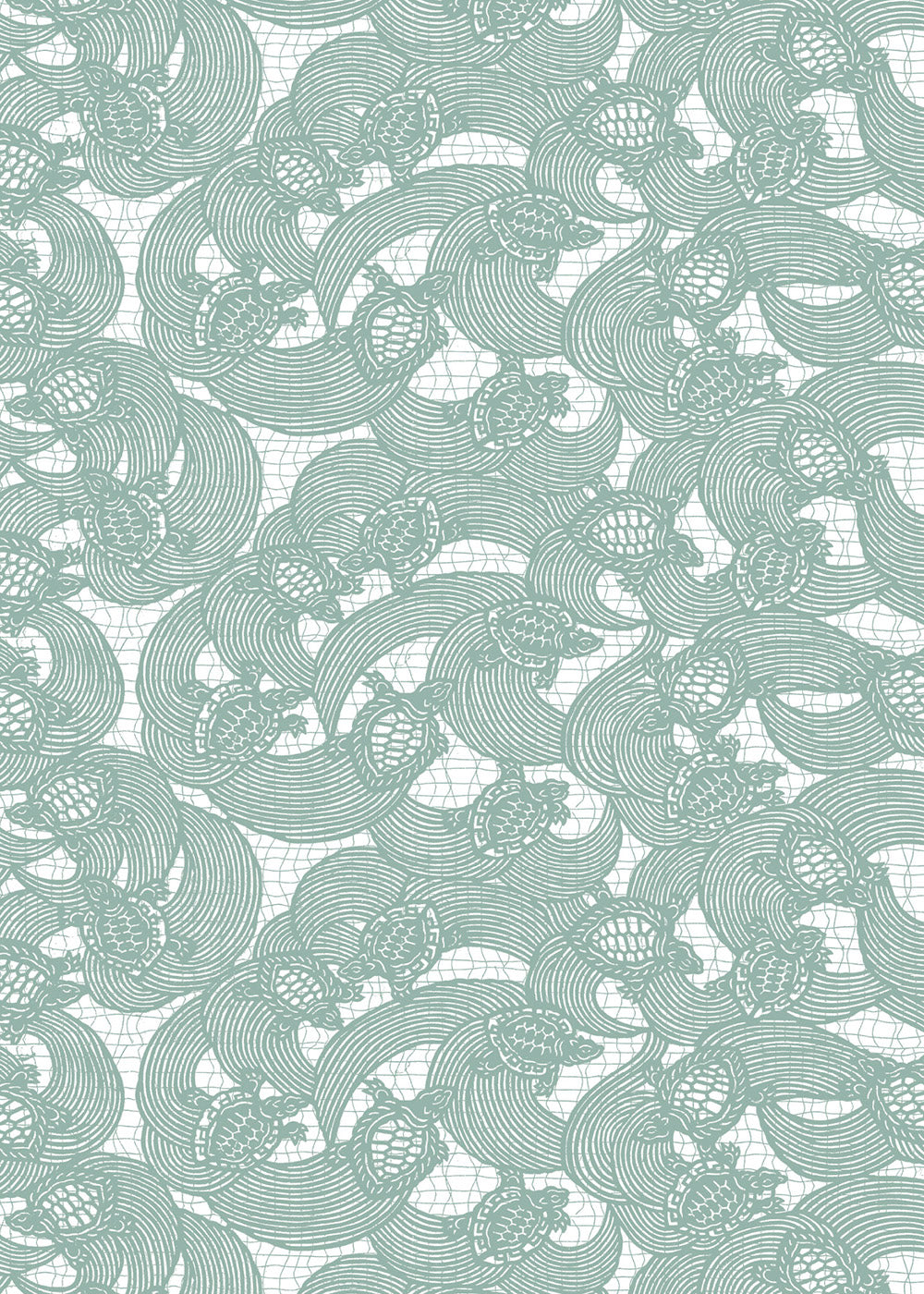 Japanse geschenkpapier met schildpaddessin in groen