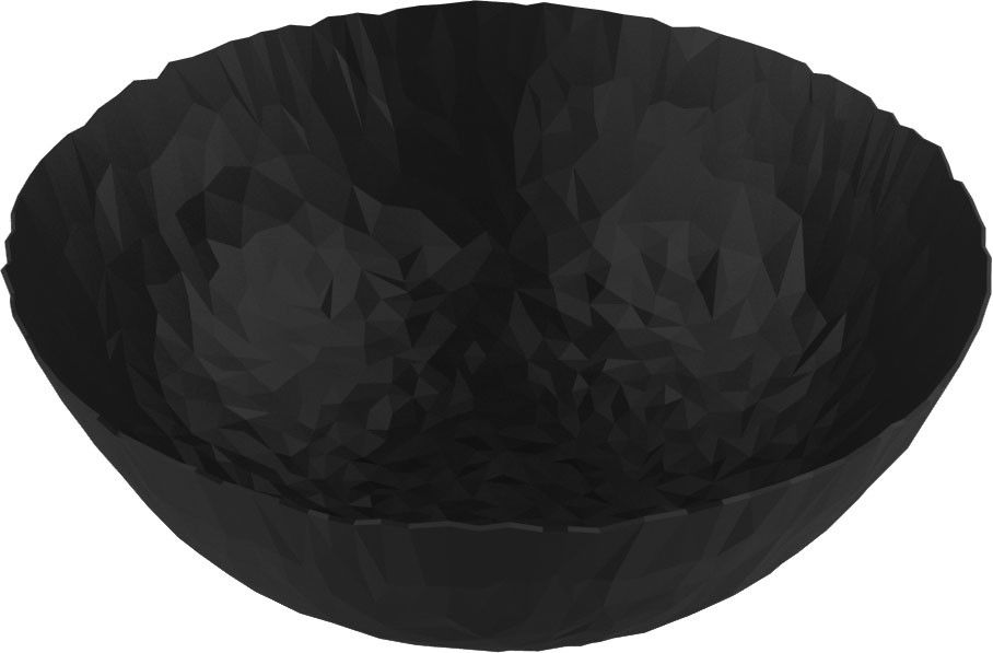 Alessi JOY N.11 kom in zwart met facetreliëf, diameter 20,7 cm