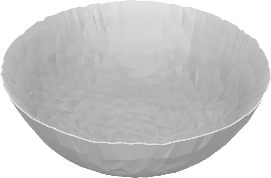 Alessi JOY N.11 kom met facetreliëf, grijs met wit, diameter 20,7 cm