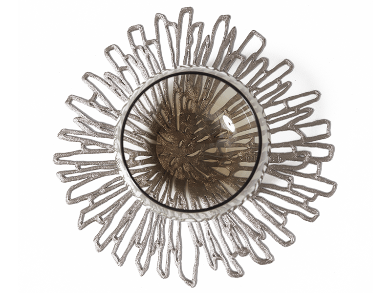 Chilewich mooie onderzetters Bloom, gunmetal, bloemvorm, doorsnee 12 cm
