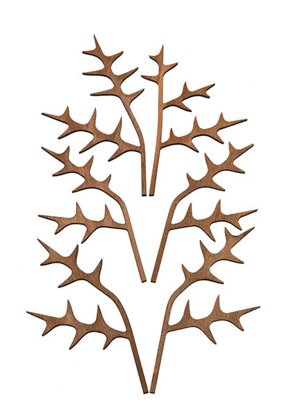 Alessi Ohhh scented leaves, wood-coloured, leaf-shaped, separate