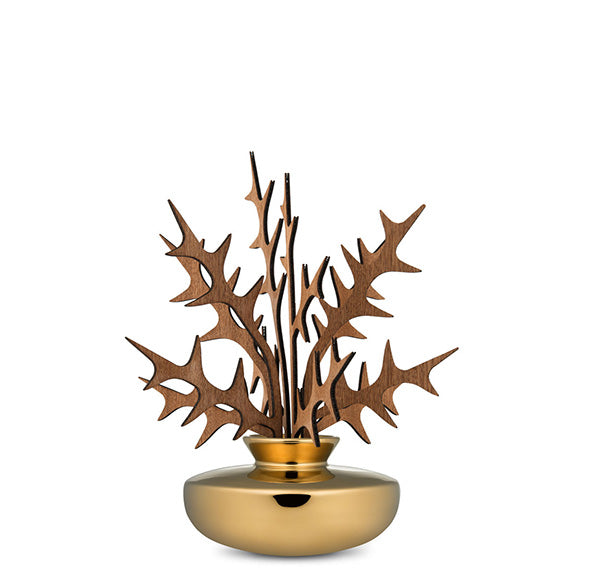 Alessi Ohhh scented leaves on gold fragrance diffuser