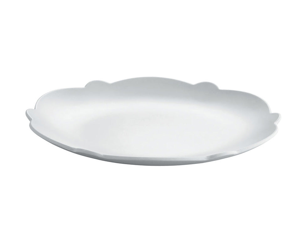 Alessi dressed En Plein Air ontbijtbord, wit, gegolfde rand, zijaanzicht