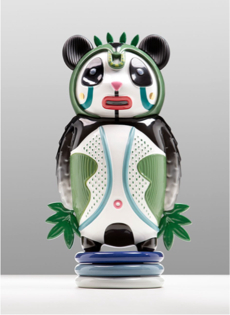 Bosa Bernardo Panda, keramische sculptuur van Elena Salmistraro in groen