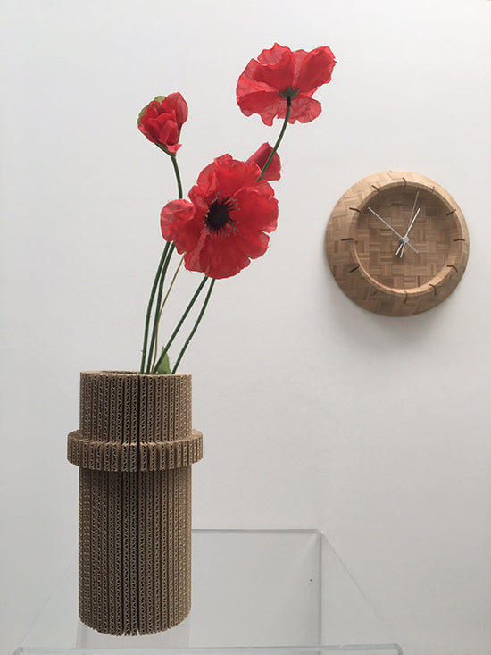 Cache-Cache uitvouwvaas van karton, cilindervorm, met bloemen