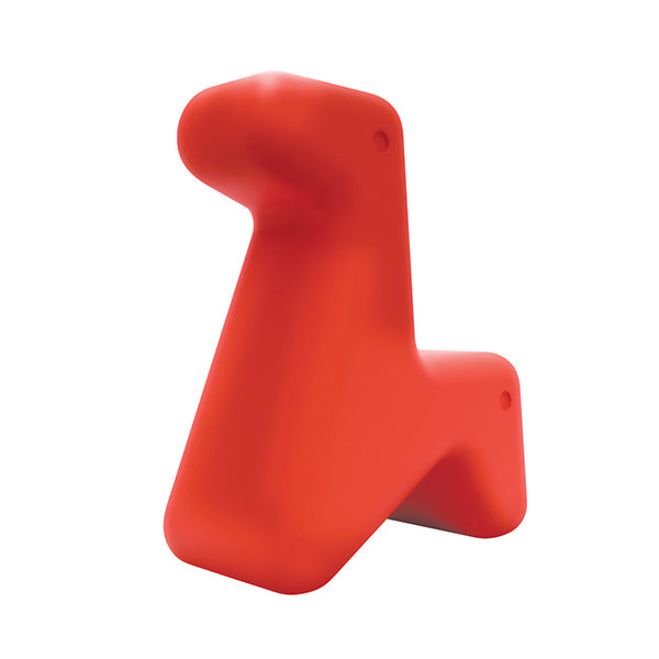Doraff stoel van Alessi, ontwerp Ben van Berkel, rood, hond- en giraffevorm