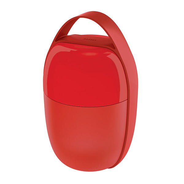 Alessi Lunch-Pot lunchbox, rood, stapelbare compartimenten met draaghandvat, ontwerp Sakura Adachi