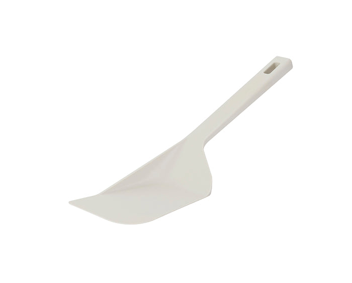 Beige spatel van +D, ontworpen door Nagoya Hideyoshi, met afgeronde punt en ophangoog