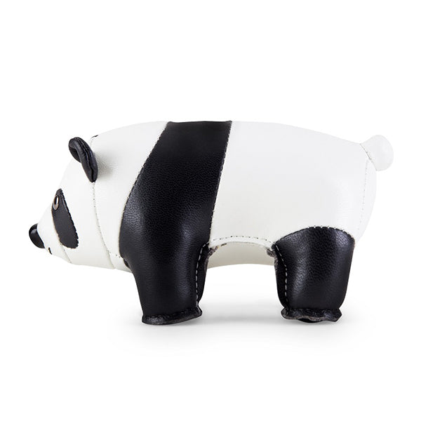 Zuny presse-papier in vorm van panda, kunstleer, zijaanzicht