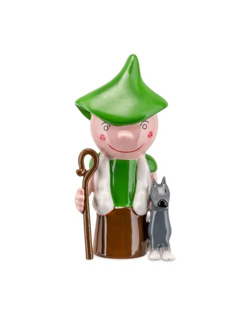 Alessi figurine shepherd with dog, Pastorello series 2, porcelain with green hat