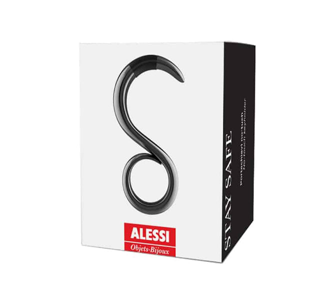 Alessi StaySafe No-Touch sleutelhanger, zwart, in verpakking