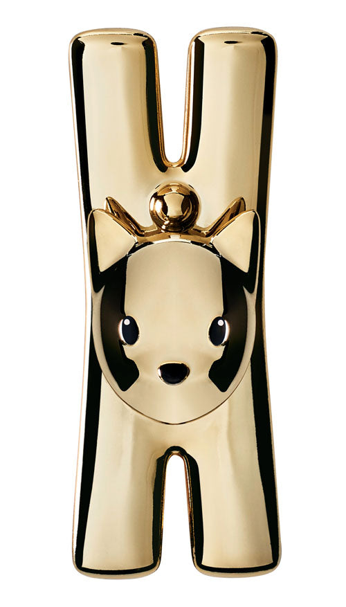 Alessi Lampo clip in goud, als kat, ontwerp Miriam Mirri