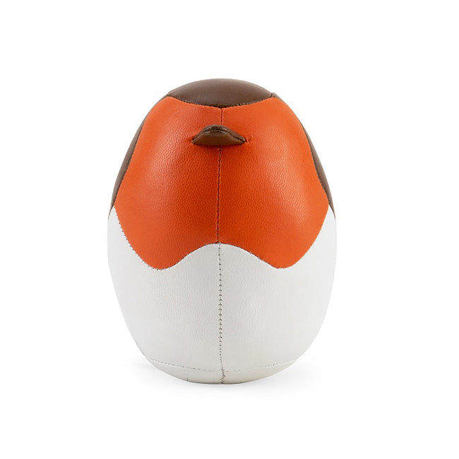 Zuny presse-papier roodborst van Glob. Design, vooraanzicht in bruin, oranje en wit