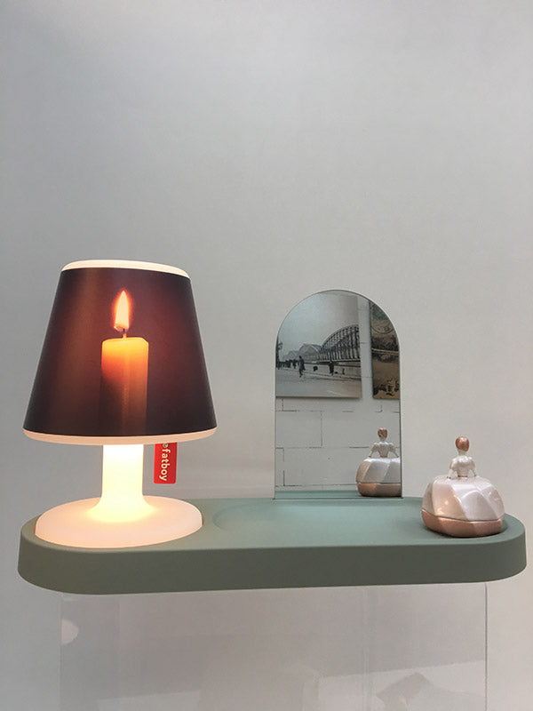 Fatboy Residence the Petit met Edison lamp, ovaal vlak en speciale spiegel, lichtgroen
