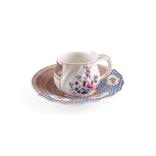 Side view of Djenne coffee cup and saucer, designed by CTRLZAK