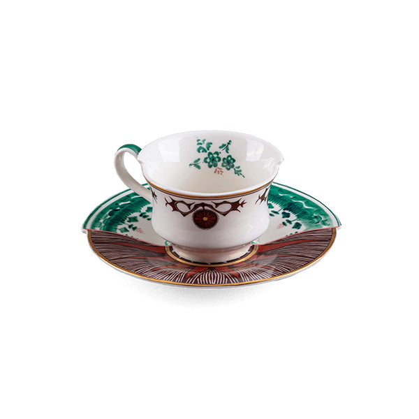 Chucuito coffee cup on saucer, Seletti tableware, top view