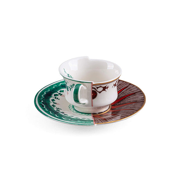 Chucuito coffee cup and saucer, design by CTRLZAK for Seletti, detail of the shared pattern