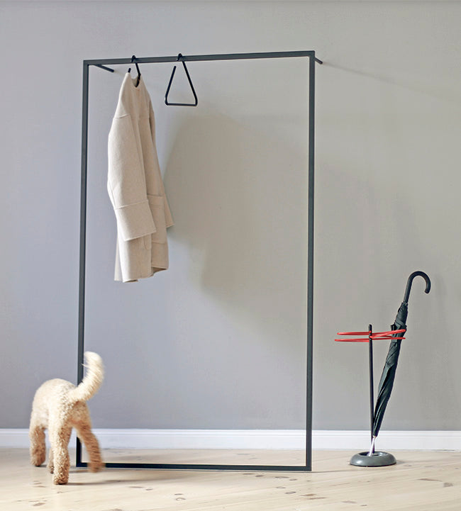 Roomsafari Leano kapstok, zwart, tegen wand leunend model
