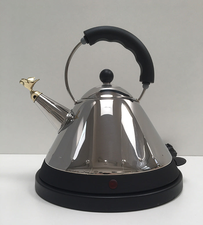Alessi waterkoker in rvs met gouden vogel, speciale editie, Michael Graves