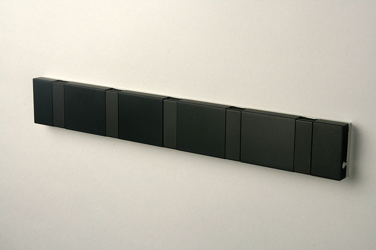 Alessi Knax-Lite-5-zwart-zwart handdoekrekje voor wand, Corian, zwart