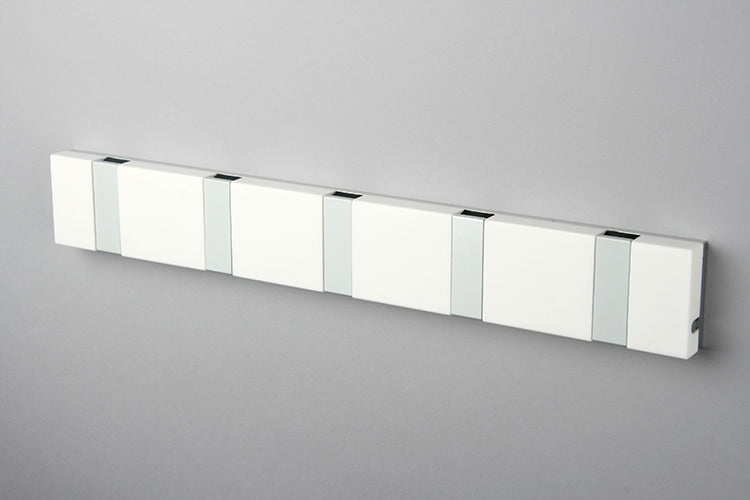 Alessi Knax-Lite- wandkapstok met haken in wit en grijs, Corian