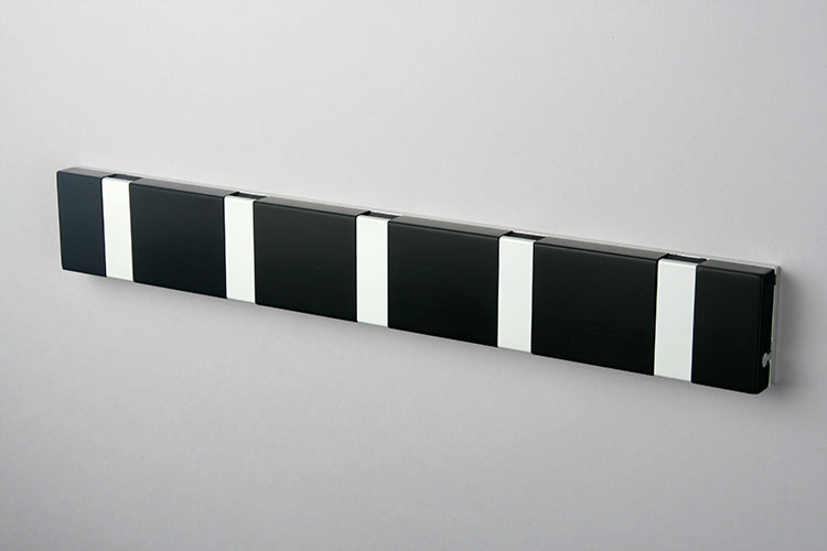 Alessi Knax-Lite-5 kapstok voor de wand, in wit-zwart, Corian