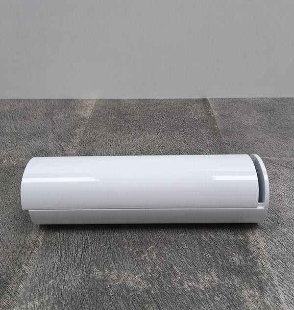 Birillo schuif-container van Alessi, wit, gesloten, zijaanzicht