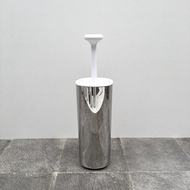 Birillo toiletborstel van Piero Lissoni, rvs houder met witte greep